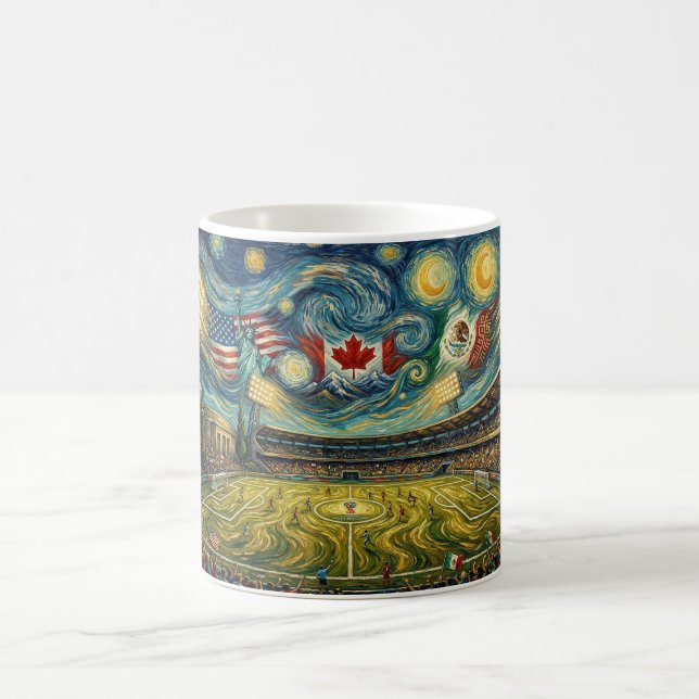 Great USA MX CA  Van Gogh Style Fine Art Wall Art Coffee Mug (Center)