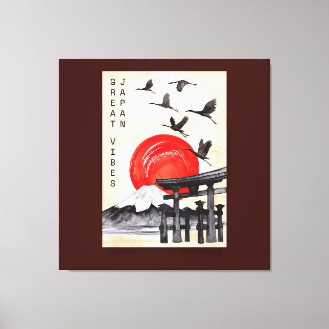 Great Vibes Japan Japanese Style Art  Canvas Print (Front)