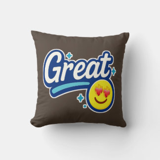 Great Vibes Only – Love Eyes Emoji  Cushion