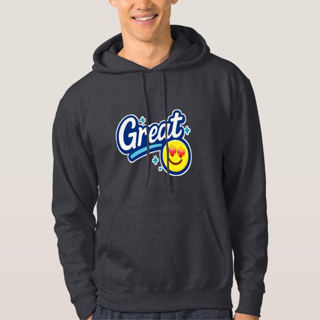 Great Vibes Only – Love Eyes Emoji T-Shirt Hoodie (Front)