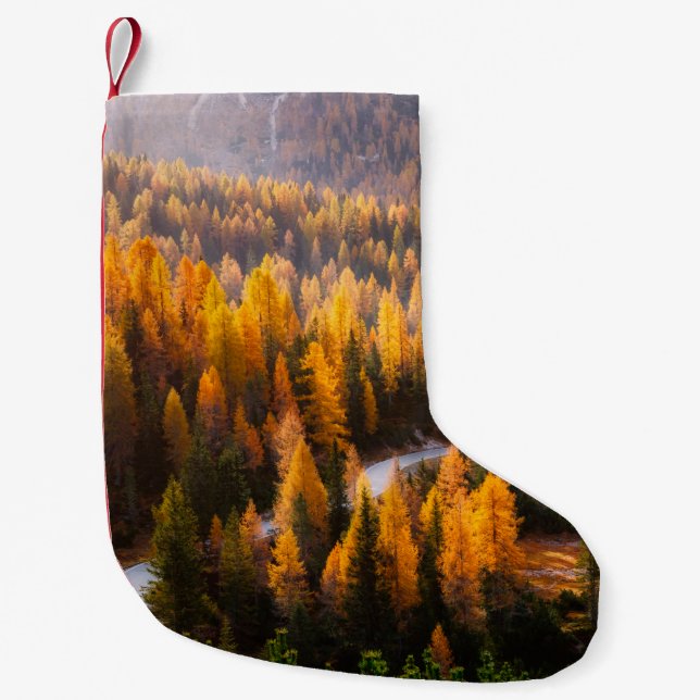 Great view of winding road. Dramatic and gorgeous  Small Christmas Stocking (Front)