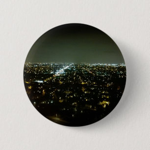 Great View Overlooking the City Lights at Night 6 Cm Round Badge