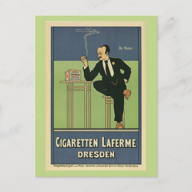 Great vintage 1890s German cigarette advertising Postcard (Front)