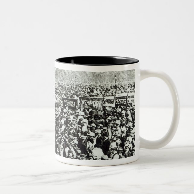 Great Votes for Women demonstration in Hyde Two-Tone Coffee Mug (Right)