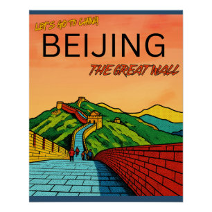 Great Wall Beijing China travel Poster