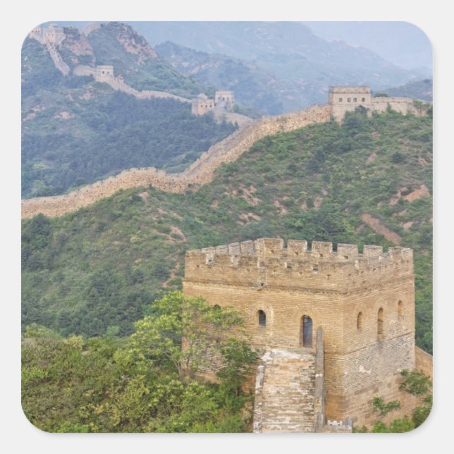 Great Wall of China at Jinshanling, China. 2 Square Sticker (Front)