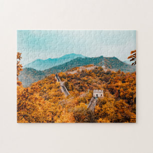 Great Wall Of China Autumn Scenery Mountains View Jigsaw Puzzle