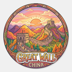 Great Wall of China (Badaling Section) China Classic Round Sticker