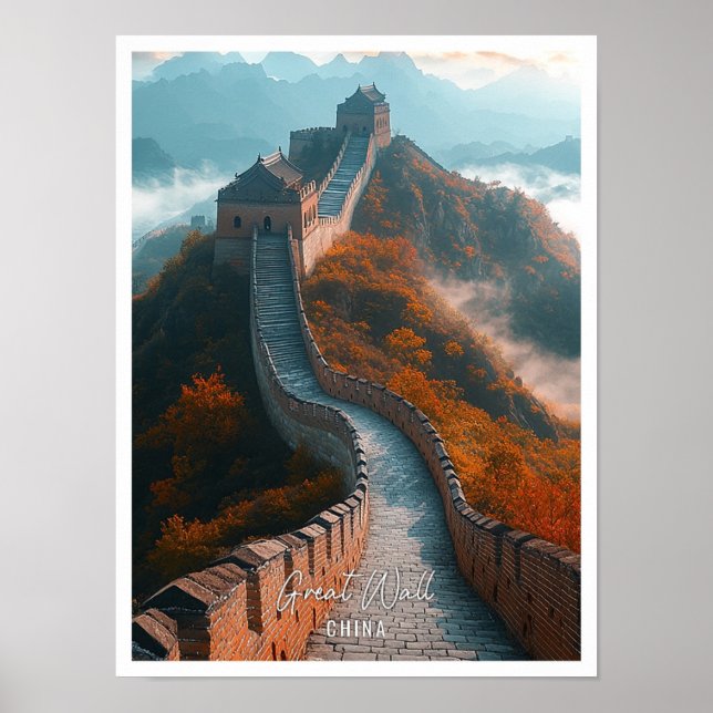 Great wall of China beautiful tourist place Poster (Front)