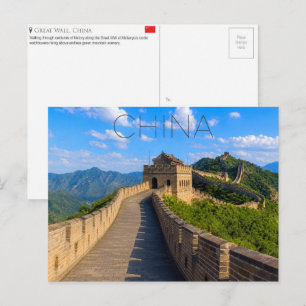 Great Wall of China, China Travel Postcard