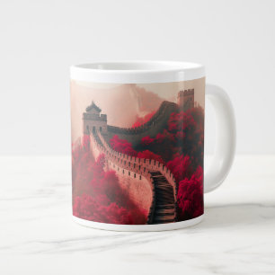 Great Wall of China in Autumn – Scenic Red Large Coffee Mug