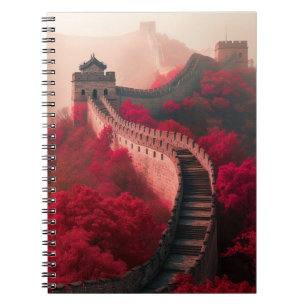 Great Wall of China in Autumn – Scenic Red Notebook