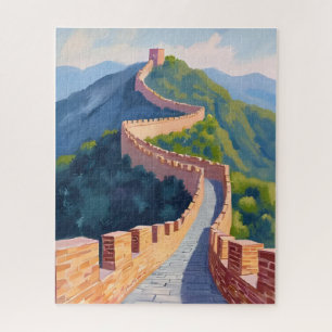 Great Wall of China Painting Watercolor Jigsaw Puzzle