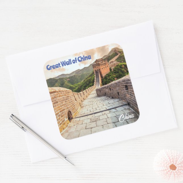 Great Wall of China Square Sticker (Envelope)