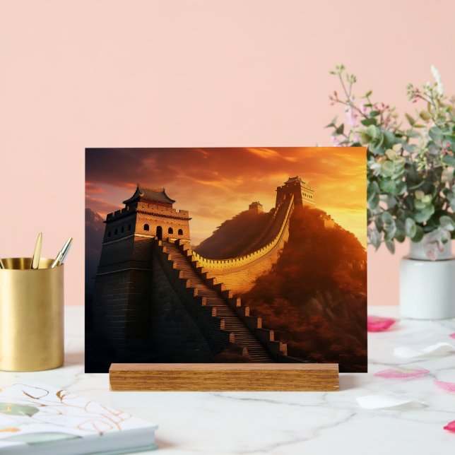 Great Wall of China Sunset Acrylic Sign – Majestic (Wedding)