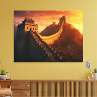 Great Wall of China Sunset Canvas Print – Majestic