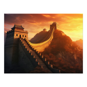 Great Wall of China Sunset – Majestic Asian Photo Print