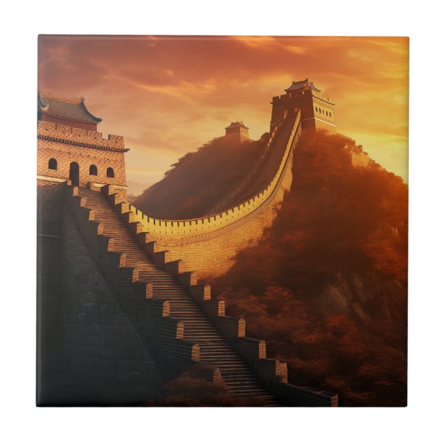 Great Wall of China Sunset – Majestic Tile (Front)