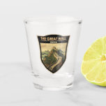 Great Wall of China Travel Art Vintage Shot Glass<br><div class="desc">Great Wall of China vector artwork.  It is a series of fortifications that were built across the historical northern borders of ancient Chinese states and Imperial China as protection against various nomadic groups from the Eurasian Steppe.</div>