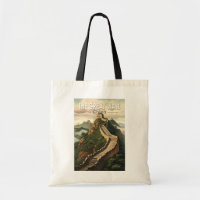 Great Wall of China Travel Art Vintage