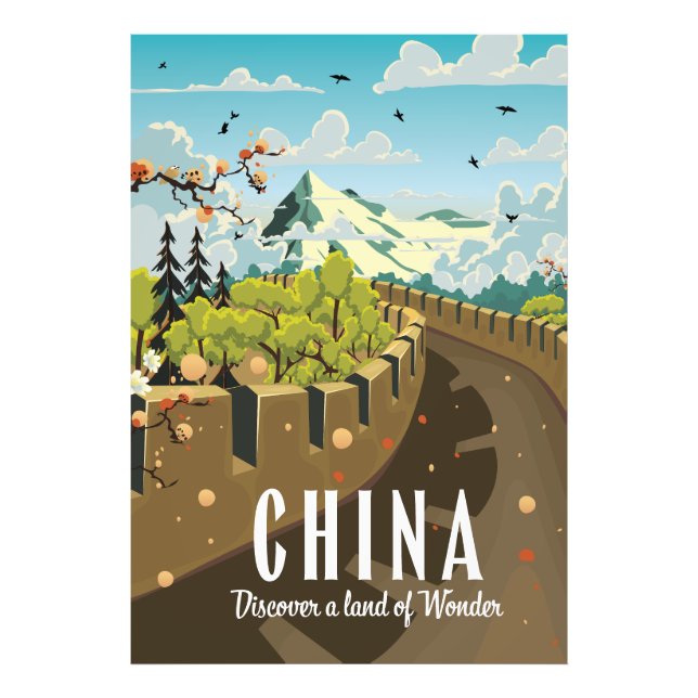 Great wall of China travel poster (Front)