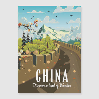 Great wall of China travel poster