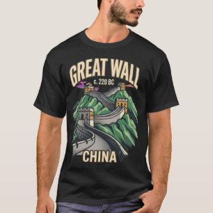 Great Wall of China Vintage Travel Poster Retro 70 T-Shirt