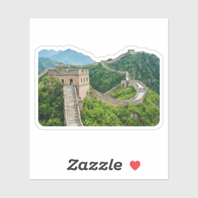 Great Wall of China Watercolor Sticker (Sheet)