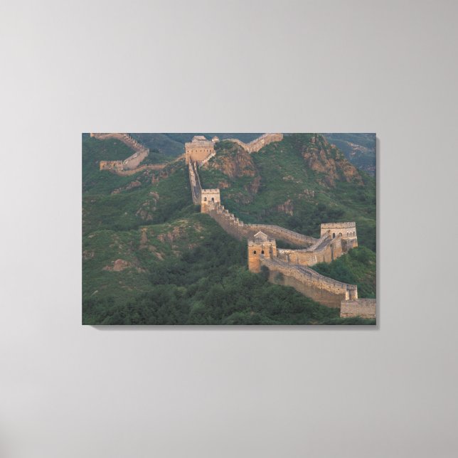 Great Wall winding through mountains. Canvas Print (Front)