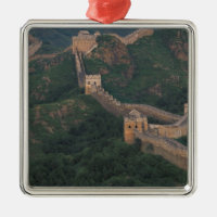 Great Wall winding through mountains.