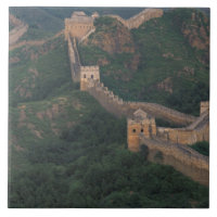 Great Wall winding through mountains.