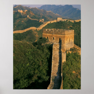 Great Wall winding through the mountain, China Poster