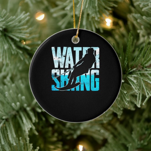 Great Water Skiing Gift Water Skiing Water Skier Ceramic Tree Decoration (Tree)