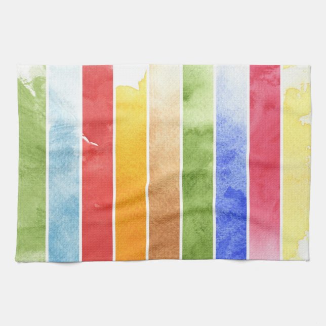 great watercolor background - watercolor paints 5 tea towel (Horizontal)