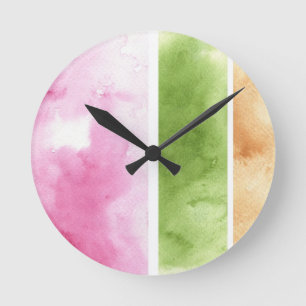 great watercolor background - watercolor paints 6 round clock