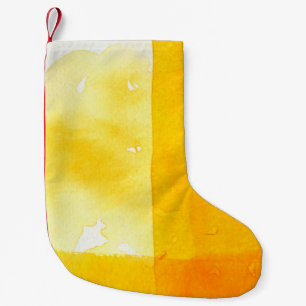 Great watercolor background - watercolor paints on small christmas stocking