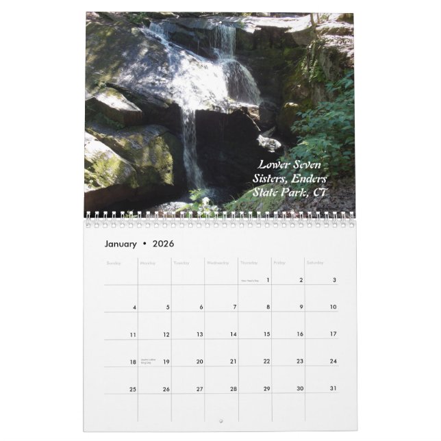 Great Waterfalls Calendar (Jan 2026)