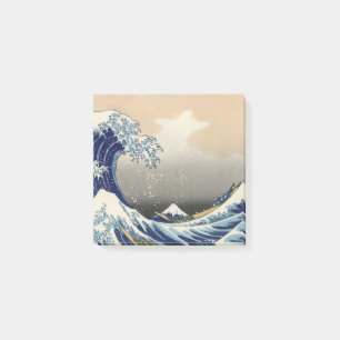 GREAT WAVE Blue White Post-it Notes