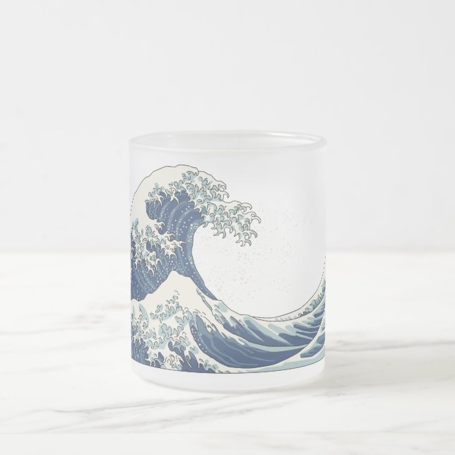 Great Wave frosted glass mug (Center)