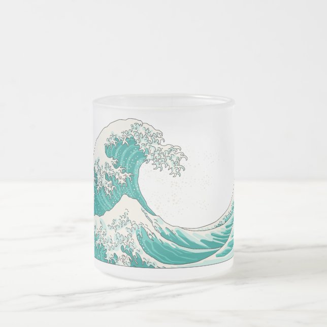 Great Wave frosted glass mug - green (Center)