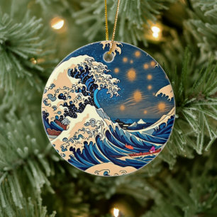Great Wave Hokusai Art Ornament