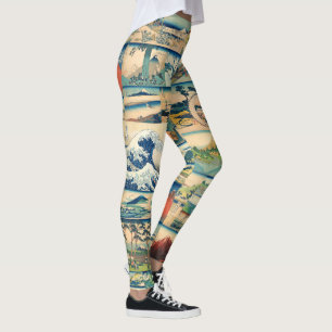 Great Wave Hokusai Mount Fuji Japanese Prints Leggings