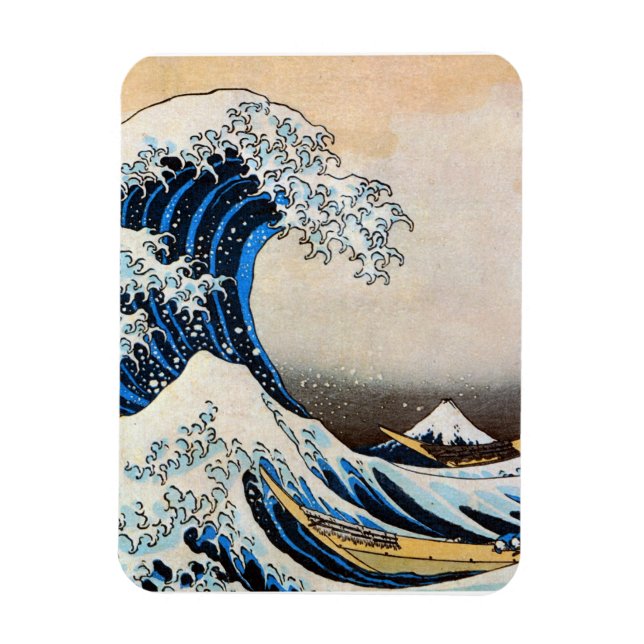 Great Wave, Hokusai, Ukiyo-e Magnet (Vertical)
