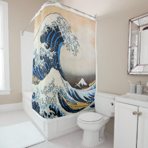 Great Wave, Hokusai, Ukiyo-e Shower Curtain