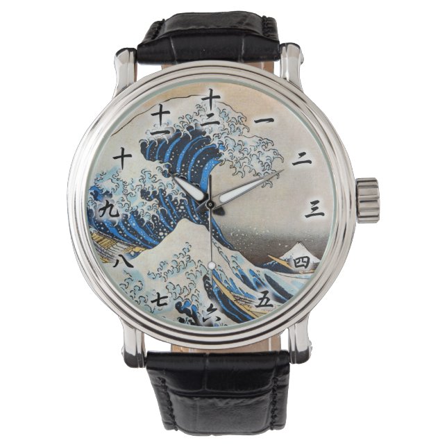 Great Wave, Hokusai, Ukiyo-e Watch (Front)