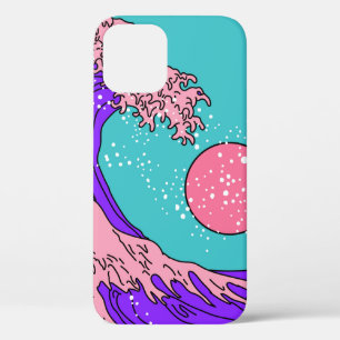 Great Wave in Vaporwave Pop Art style. View on the iPhone 12 Case