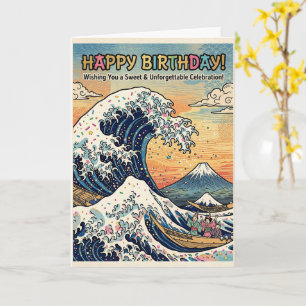 Great Wave Japanese Art Birthday Card Ukiyo-e