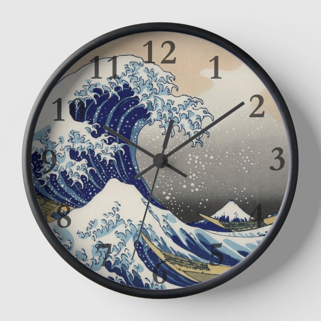 Great Wave Kanagawa Japanese Painting Clock (Front)
