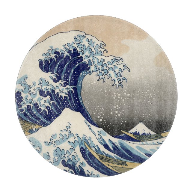 Great Wave Kanagawa Japanese Painting Cutting Board (Front)