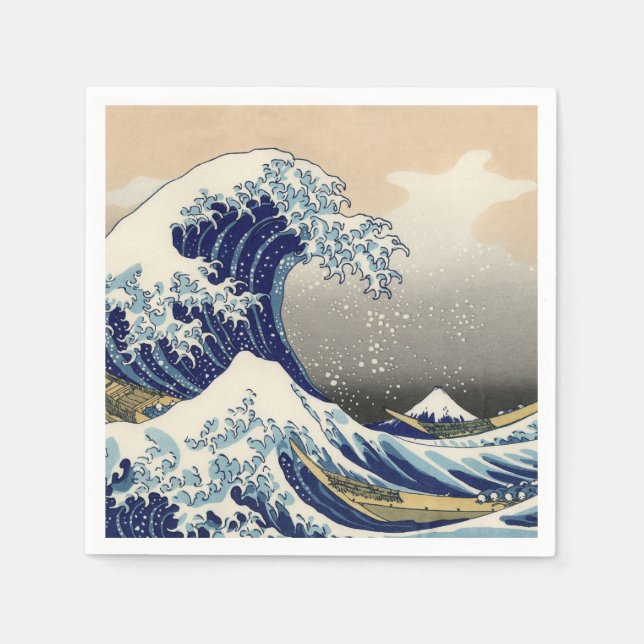 Great Wave Kanagawa Japanese Painting Napkin (Front)